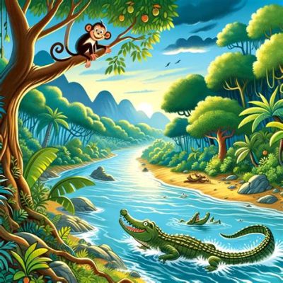 The Monkey and the Crocodile – A Timeless Ethiopian Fable Exploring Greed and Deception!